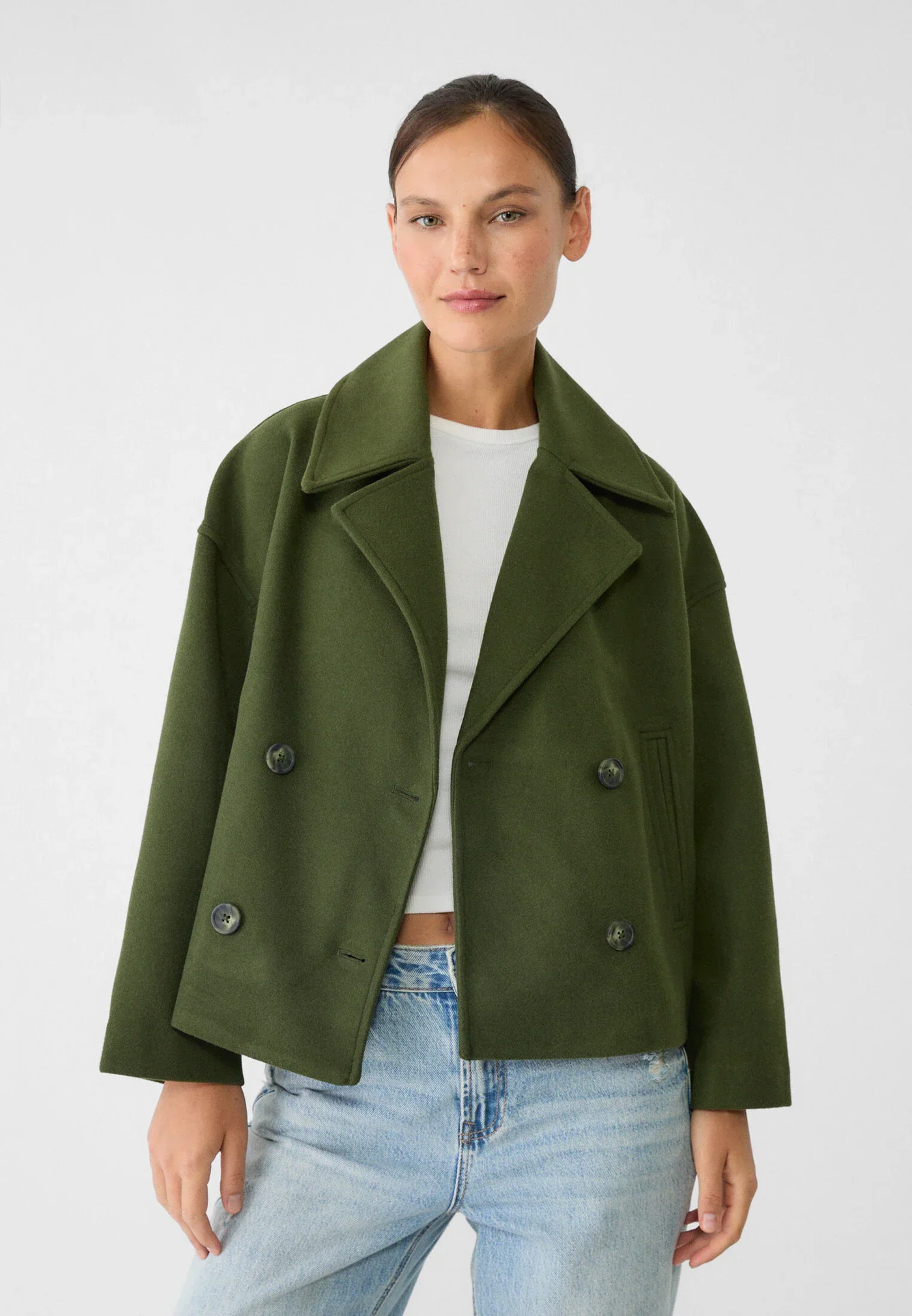 Isa – Short Coat with Double Row of Button Closure