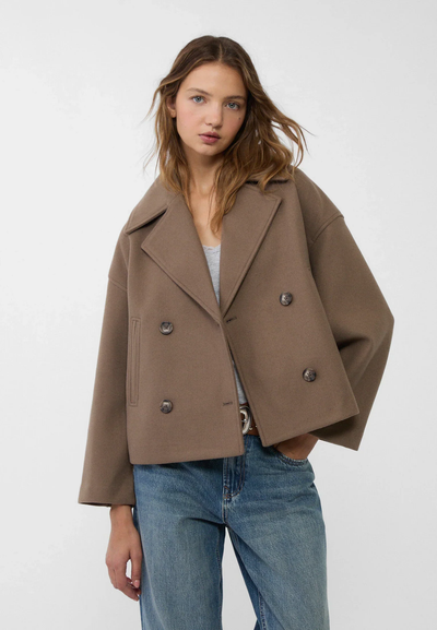 Isa – Short Coat with Double Row of Button Closure