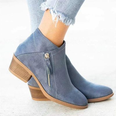 Isabel – Low Heel Ankle Boots with Side Closure