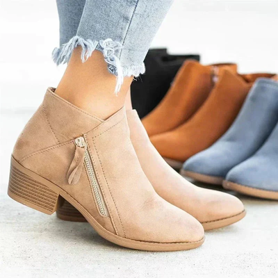 Isabel – Low Heel Ankle Boots with Side Closure
