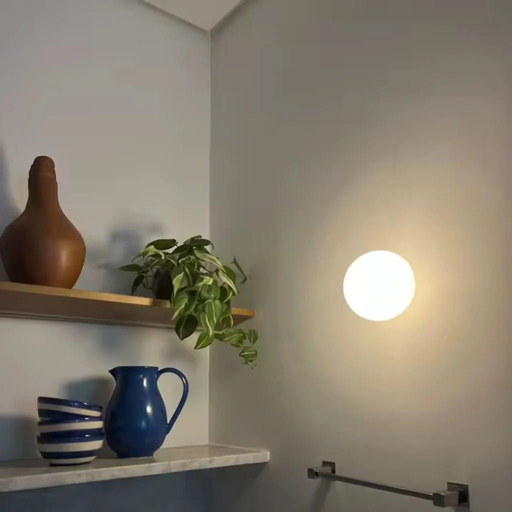 Wurelios – Japandi White Glass Wall Sconce