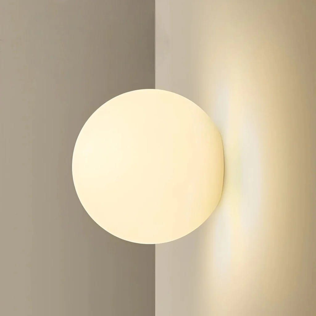 Wurelios – Japandi White Glass Wall Sconce