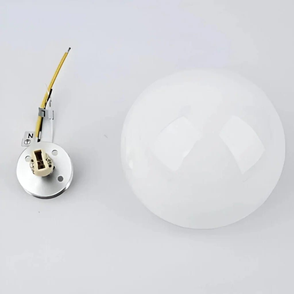 Wurelios – Japandi White Glass Wall Sconce
