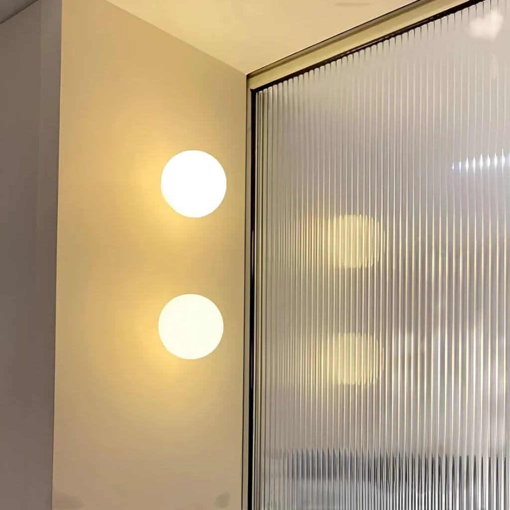 Wurelios – Japandi White Glass Wall Sconce
