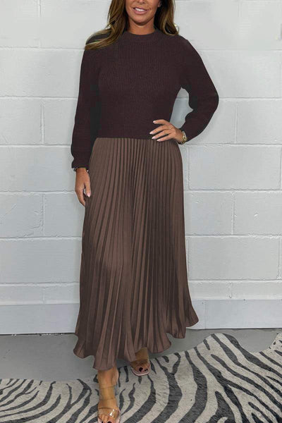 Eva | Long Sweater with Pleated Skirt