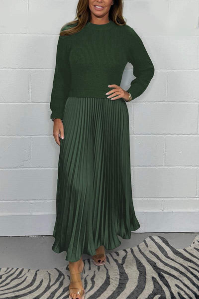 Eva | Long Sweater with Pleated Skirt