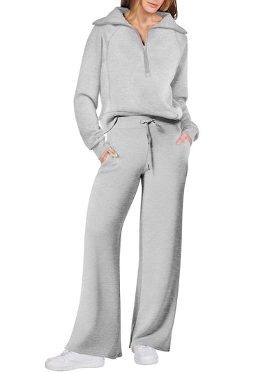Stijlvolle Zip & Relax: Tweedelig Set met Lange Mouwen