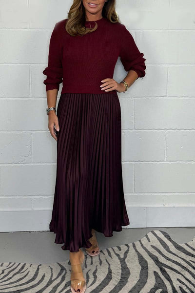 Eva | Long Sweater with Pleated Skirt