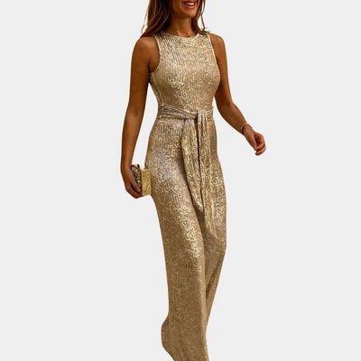 Nova – Glitter Jumpsuit met Tailleband voor Dames