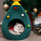 Christmas Tree Cat Basket - FestivePurr 