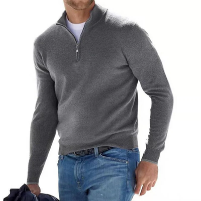 Lars – Knitted Sweater with Quarter Zip