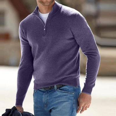 Lars – Knitted Sweater with Quarter Zip