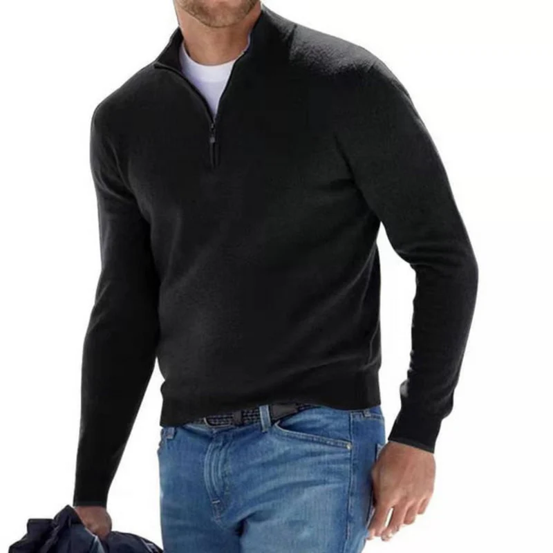 Lars – Knitted Sweater with Quarter Zip