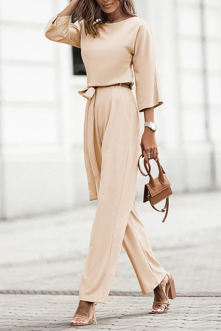 Leya – Elegant Apricot Jumpsuit for Women