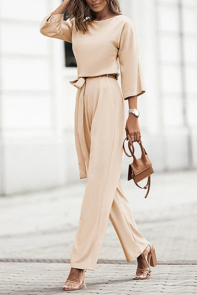 Leya – Elegant Apricot Jumpsuit for Women