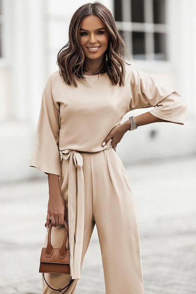 Leya – Elegant Apricot Jumpsuit for Women