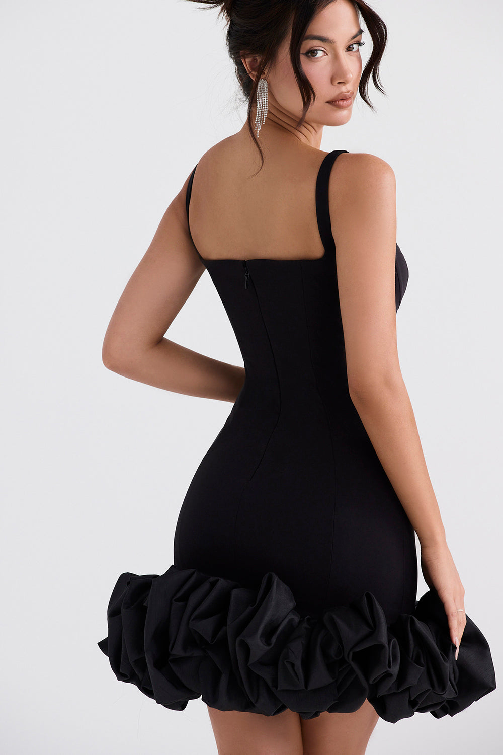 Maggie - Elegante Mouwloze Jurk met Ruches aan de Zoom