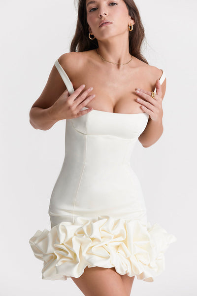 Maggie - Elegante Mouwloze Jurk met Ruches aan de Zoom