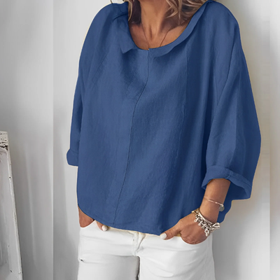 Lina – Loose Fitting Linen Look Top