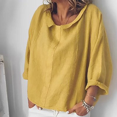 Lina – Loose Fitting Linen Look Top