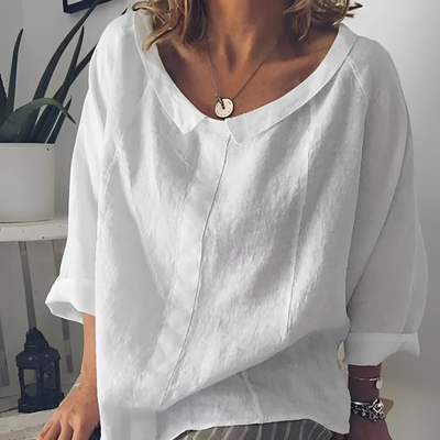 Lina – Loose Fitting Linen Look Top