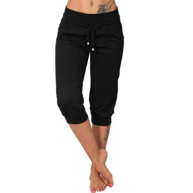 Liora – Capri Pants with Drawstring Closure 