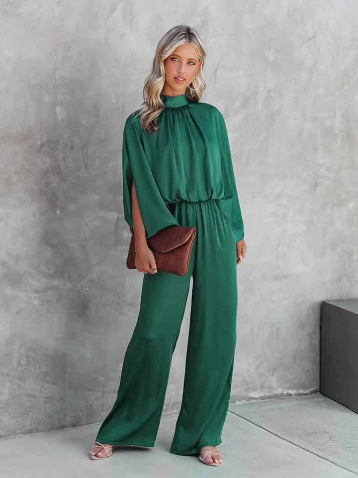 Lira – Elegant High Collar Jumpsuit for Women