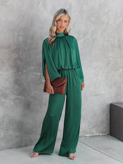 Lira – Elegant High Collar Jumpsuit for Women