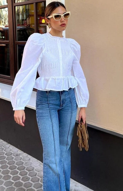 Mila | Witte blouse, netjes en stijlvol