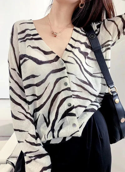 Juliette | Striped zebra blouse sweater