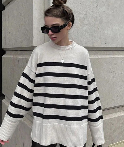 Fenna | Gestreepte lange coltrui