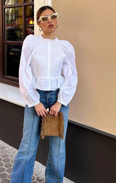 Mila | Witte blouse, netjes en stijlvol