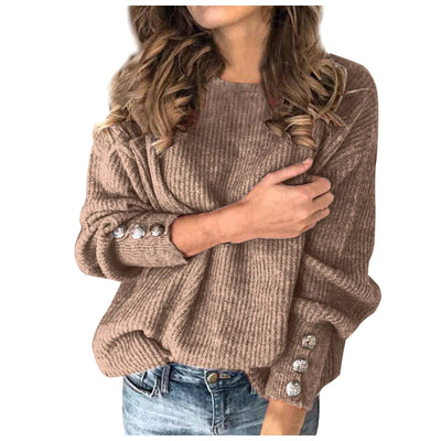 Fenna | Knitted sweater with button sleeves