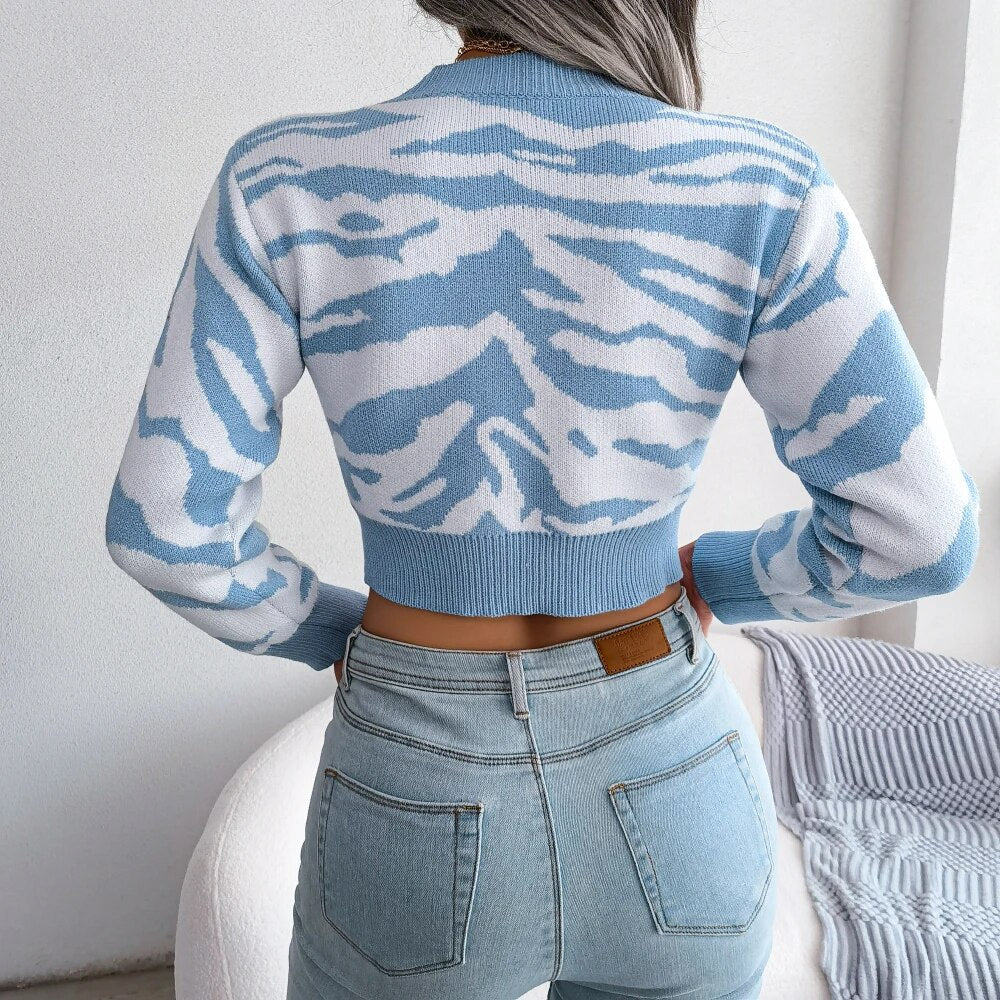 Lara - Striped sweater with cropped fit