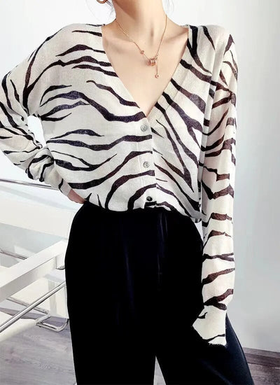 Juliette | Striped zebra blouse sweater
