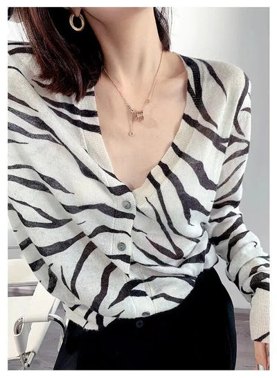 Juliette | Striped zebra blouse sweater