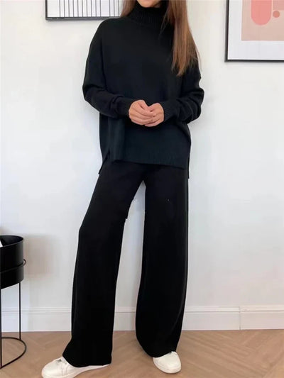 Märta – Comfortabele Broek en Coltrui Set voor Dames