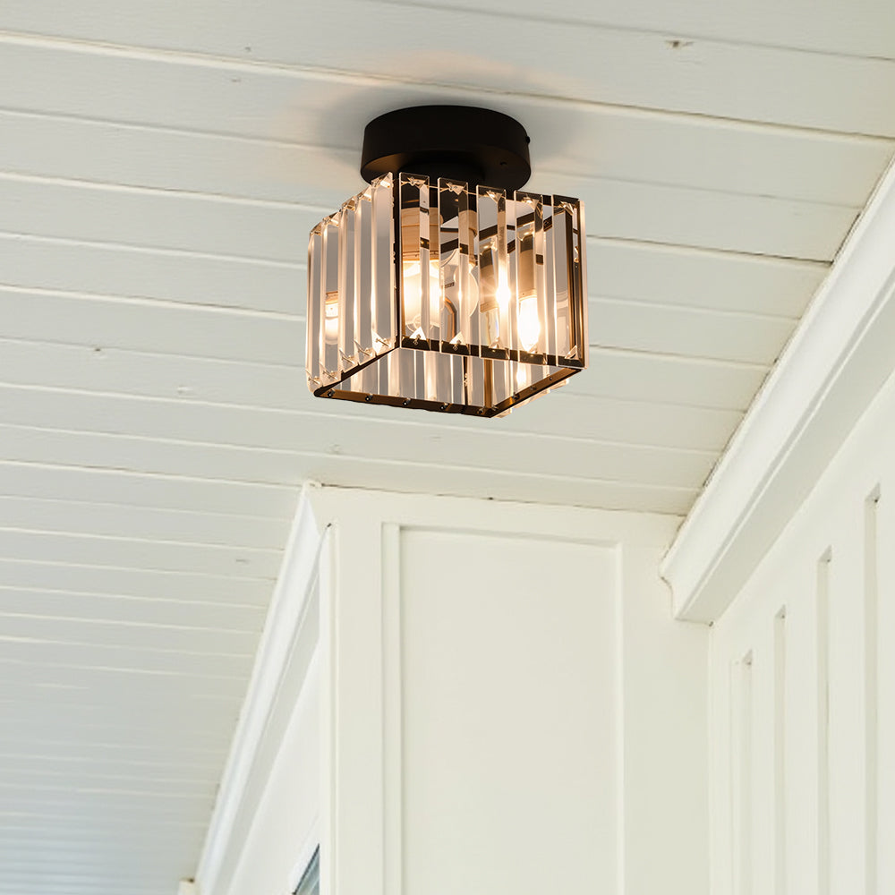 Liondra - Modern Flush Mount Ceiling Light with Crystal Shade