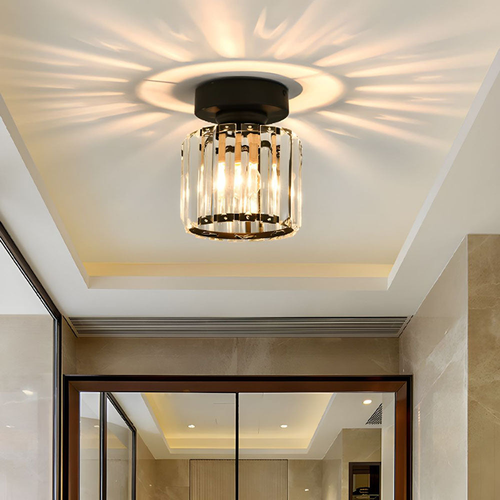 Liondra - Modern Flush Mount Ceiling Light with Crystal Shade