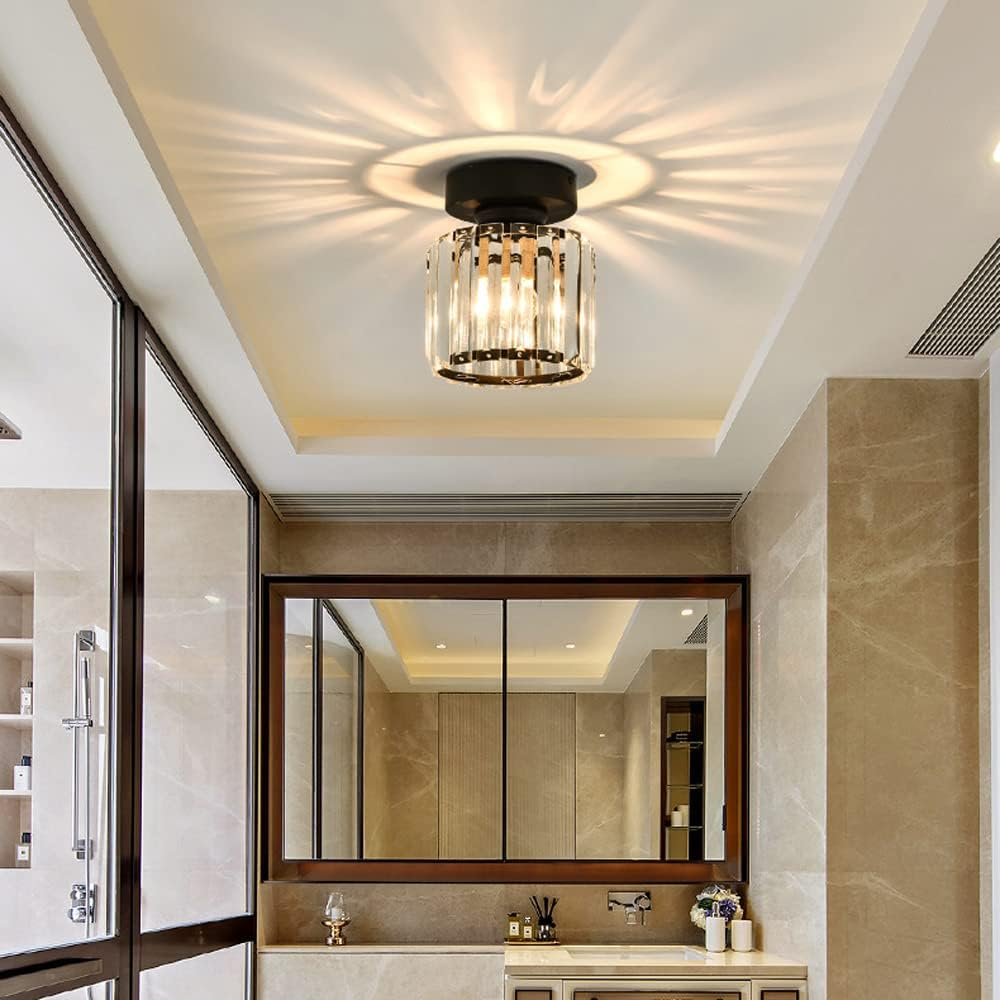 Liondra - Modern Flush Mount Ceiling Light with Crystal Shade