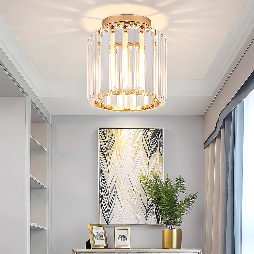 Liondra - Modern Flush Mount Ceiling Light with Crystal Shade