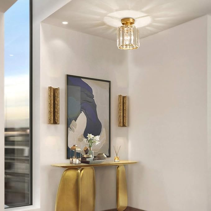 Liondra - Modern Flush Mount Ceiling Light with Crystal Shade