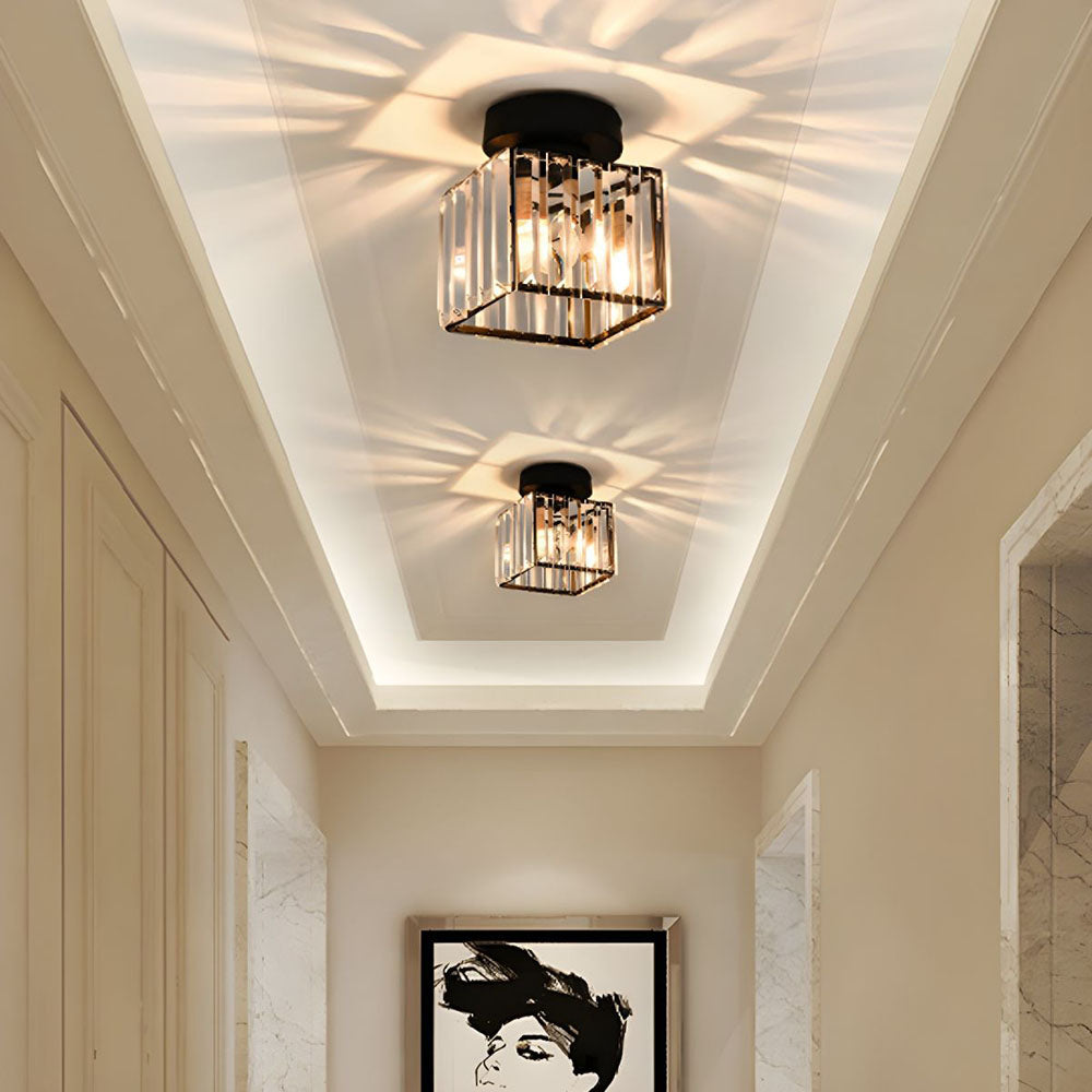 Liondra - Modern Flush Mount Ceiling Light with Crystal Shade