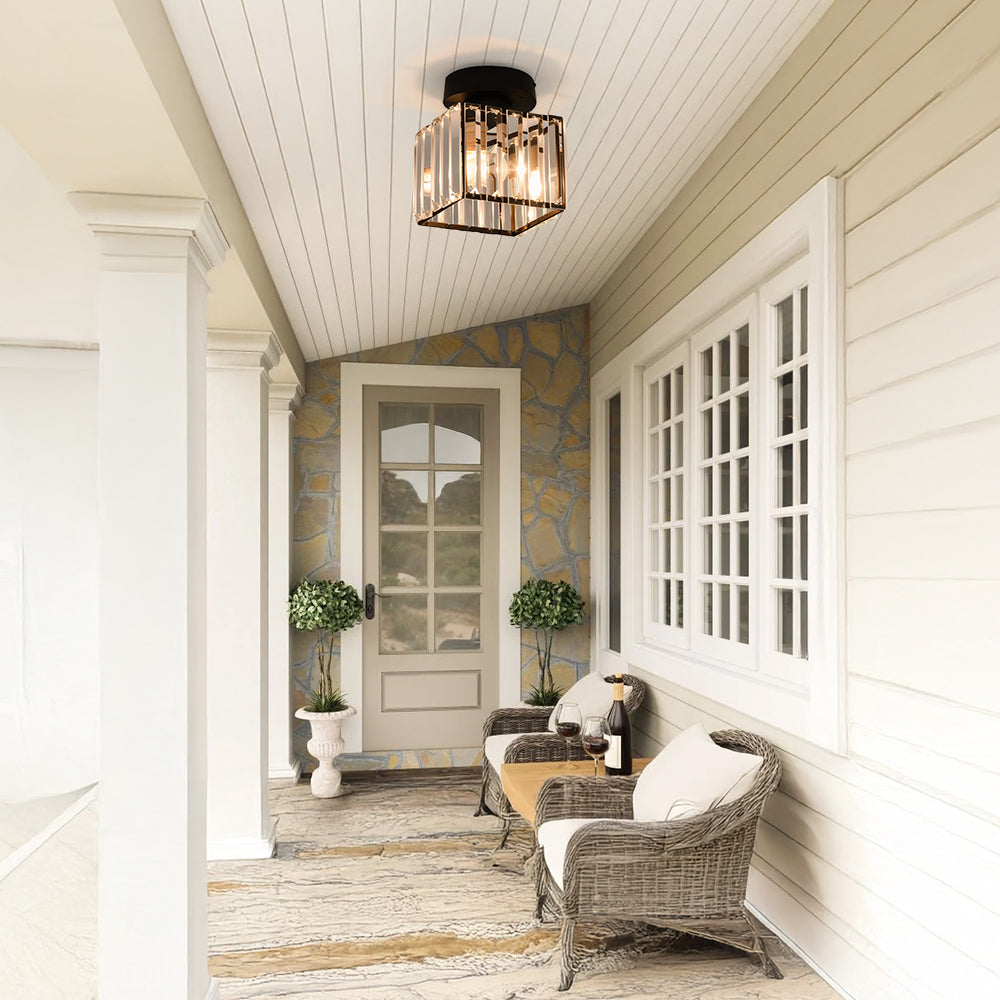 Liondra - Modern Flush Mount Ceiling Light with Crystal Shade