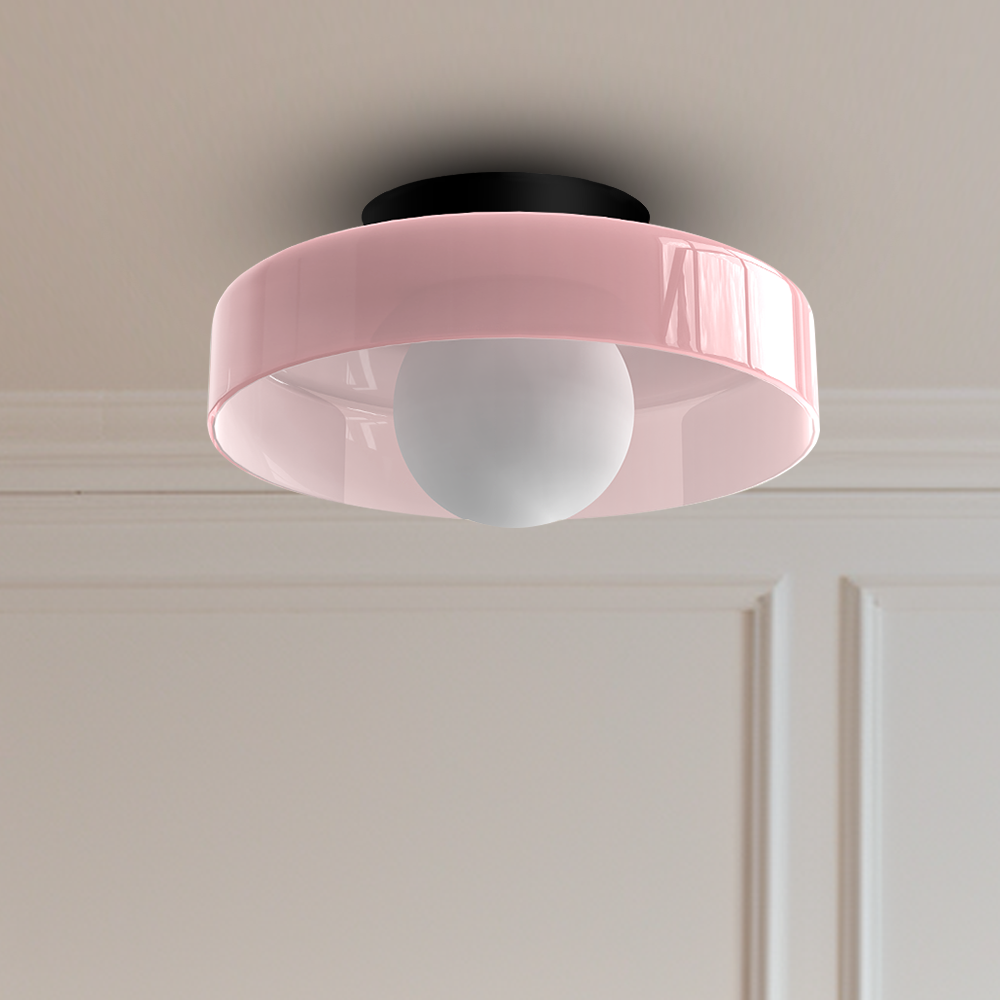 Levara - Modern Round Ceiling Light with Glass Shade