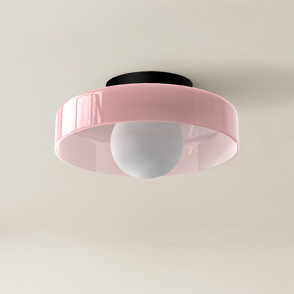 Levara - Modern Round Ceiling Light with Glass Shade