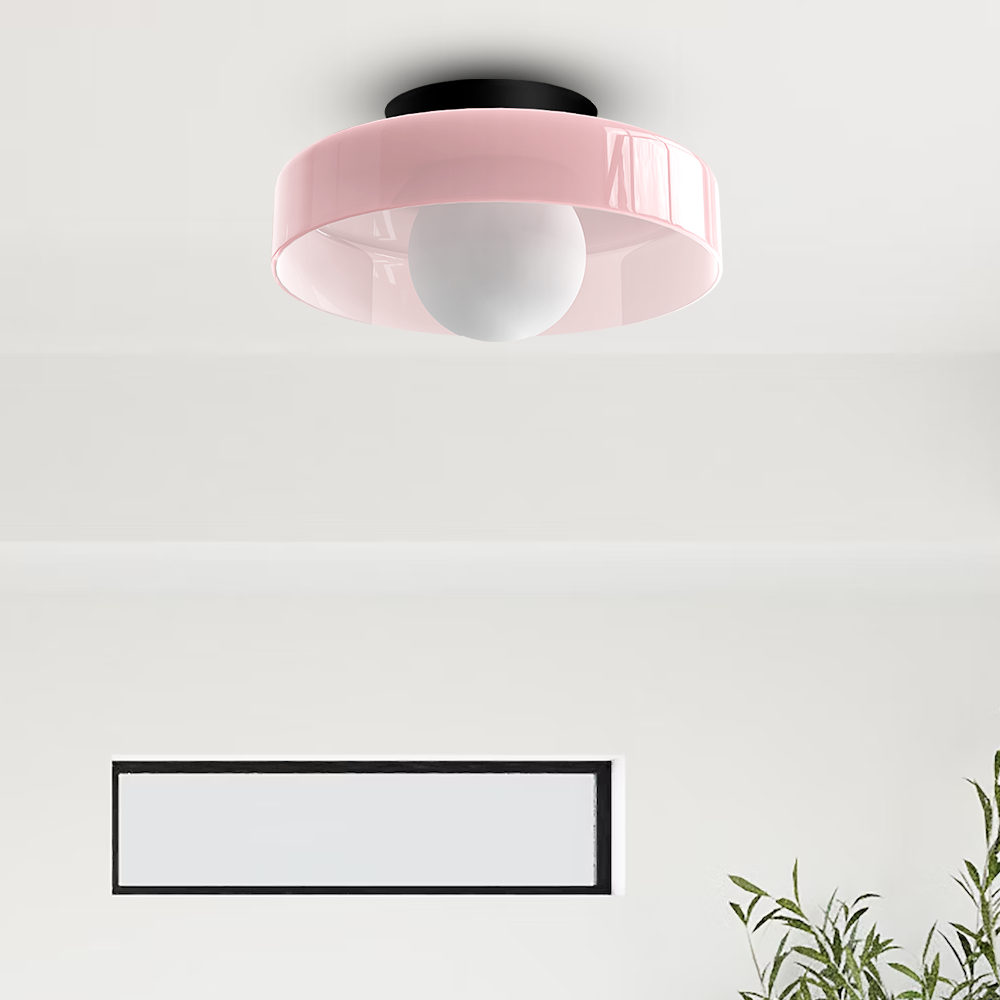 Levara - Modern Round Ceiling Light with Glass Shade