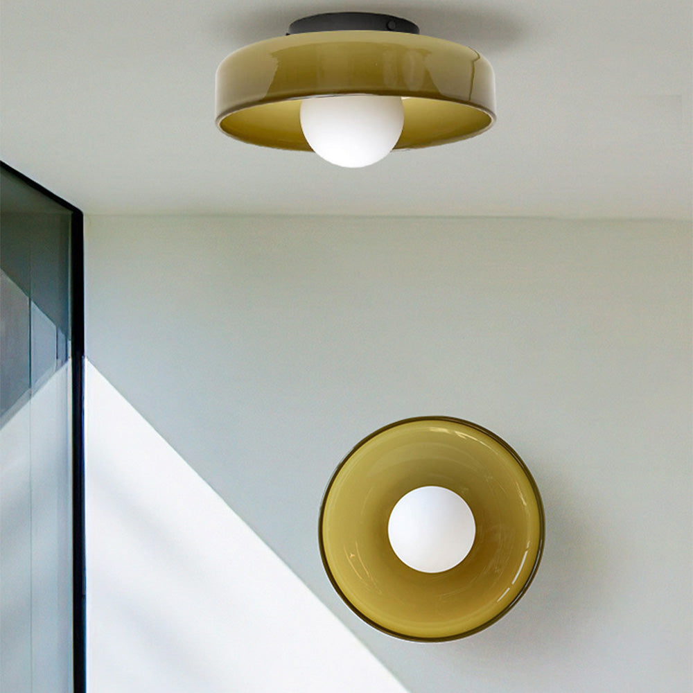 Levara - Modern Round Ceiling Light with Glass Shade