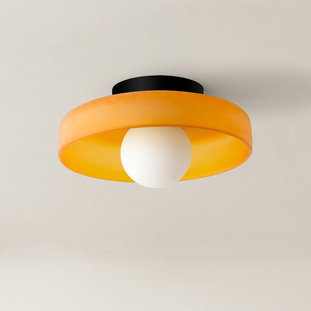 Levara - Modern Round Ceiling Light with Glass Shade