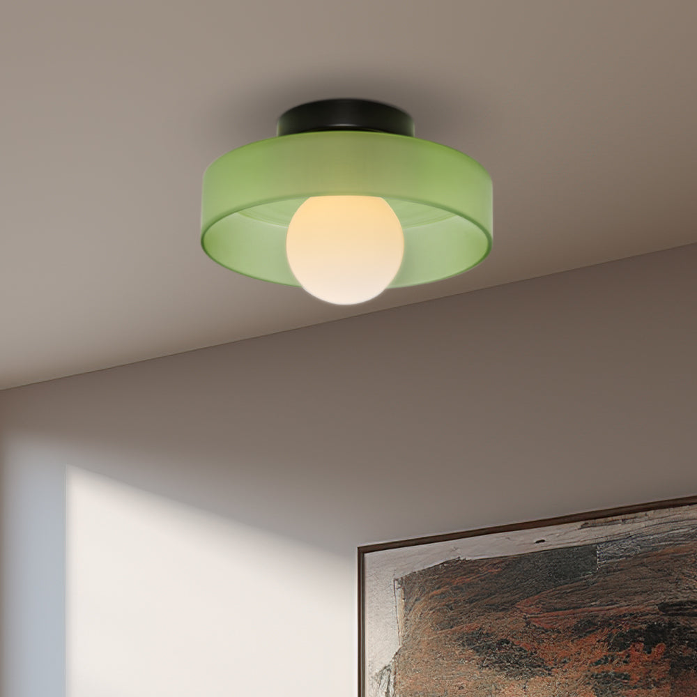 Levara - Modern Round Ceiling Light with Glass Shade